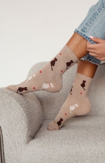 Milena wzór 0200/205 beżowe skarpety damskie 