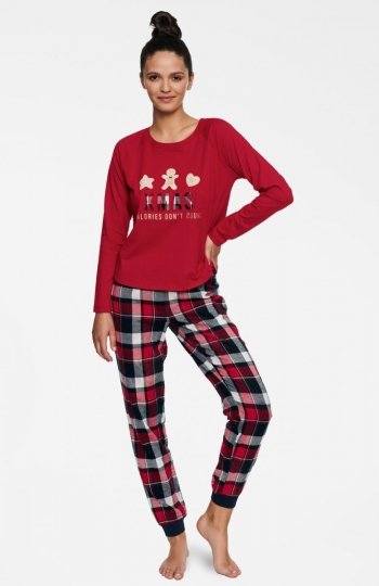 Henderson Ladies Hygge 40123-33X czerwono-czarna piżama damska 