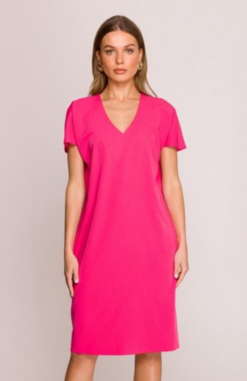 Stylove S392 sukienka o luźnym fasonie różowa 