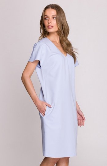 Stylove S392 sukienka o luźnym fasonie błękitna 