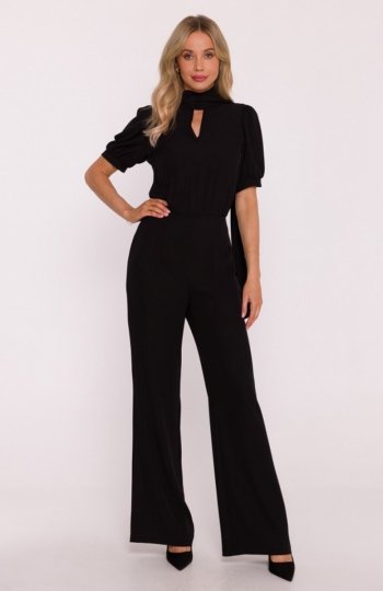 Stylove S421 kombinezon z wiązaną kokardą czarny  