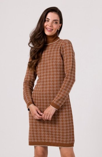 Be Knit BK103 sukienka z golfem ruda 