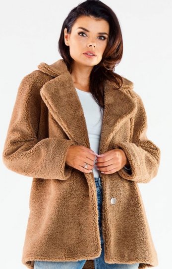 Barankowy płaszcz damski brązowy A534