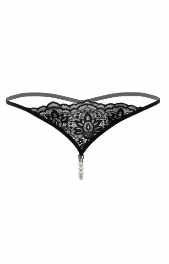 Pearl koronkowe stringi z perełkami