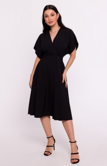 Bewear B278 sukienka rozkloszowana czarna 