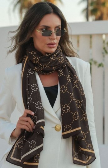 Kamea szal z wiskozy Lucky Clover brązowy