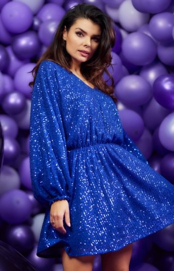 Awama oversizowa niebieska sukienka A485