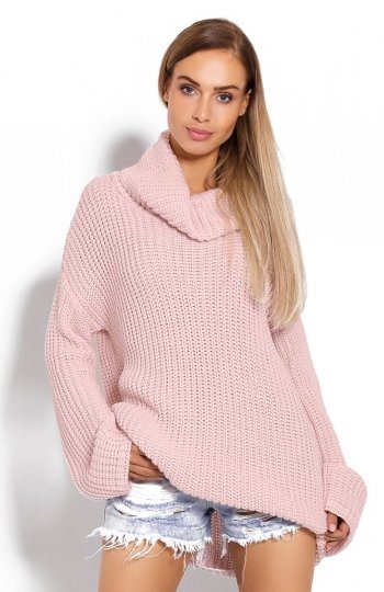 PeekaBoo 70012 gruby sweter golf różowy