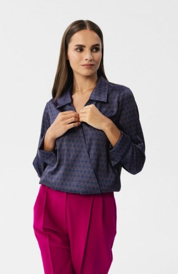 Stylove S357/1 bluzka o fasonie kopertowym z nadrukiem 