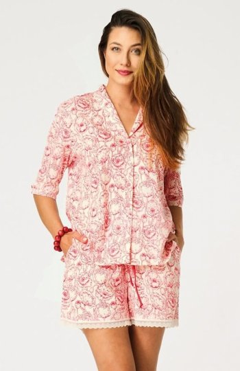 Key LNS 564 rozpinana piżama damska 