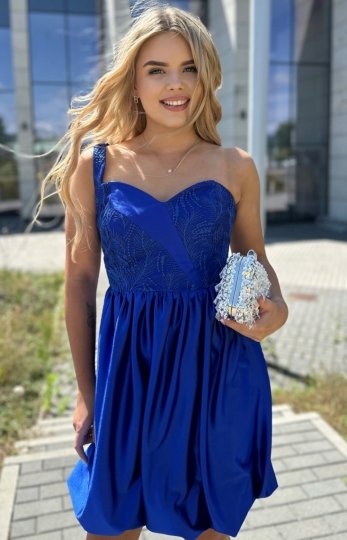 Nifiko Grace bombka gorsetowa sukienka chabrowa 