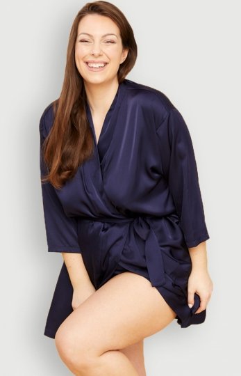 Mona satynowy szlafrok plus size