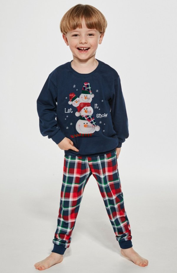 Cornette Young Boy 966/154 Snowman świąteczna piżama chłopięca 