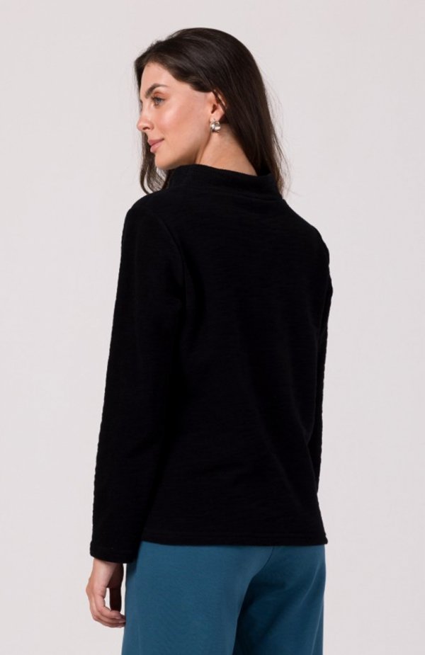 Bewear B268 bluza z wysokim kołnierzem czarna tył