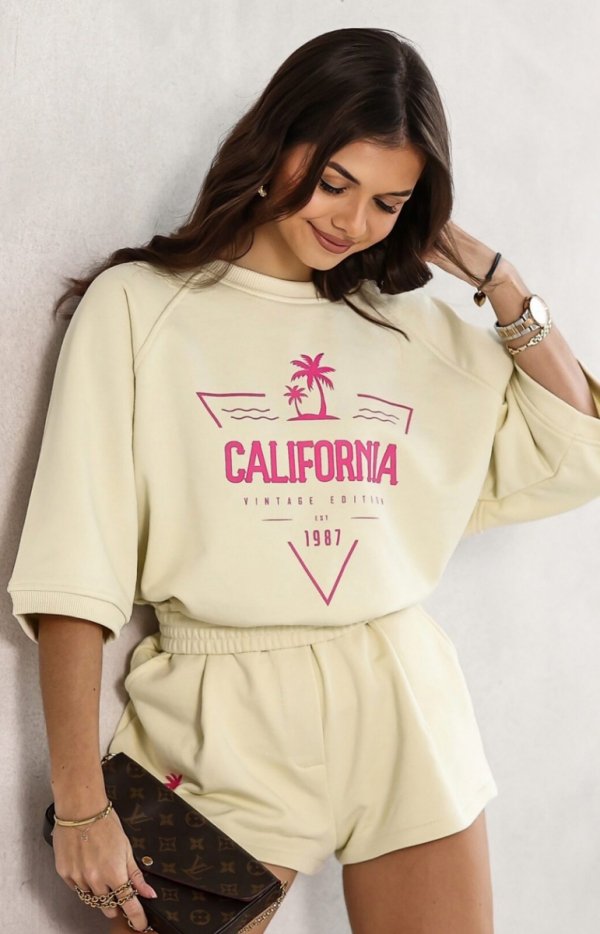 Dwuczęściowy komplet damski California cytrynowy