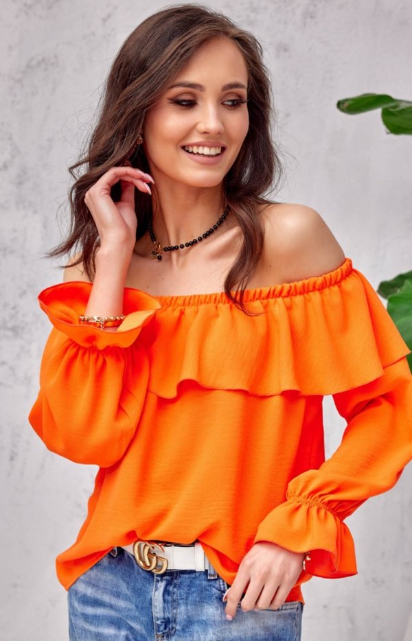 Modna bluzka hiszpanka orange 0116