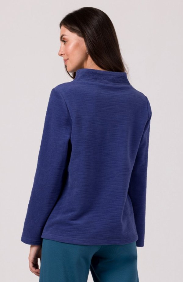 Bewear B268 bluza z wysokim kołnierzem indygo tył