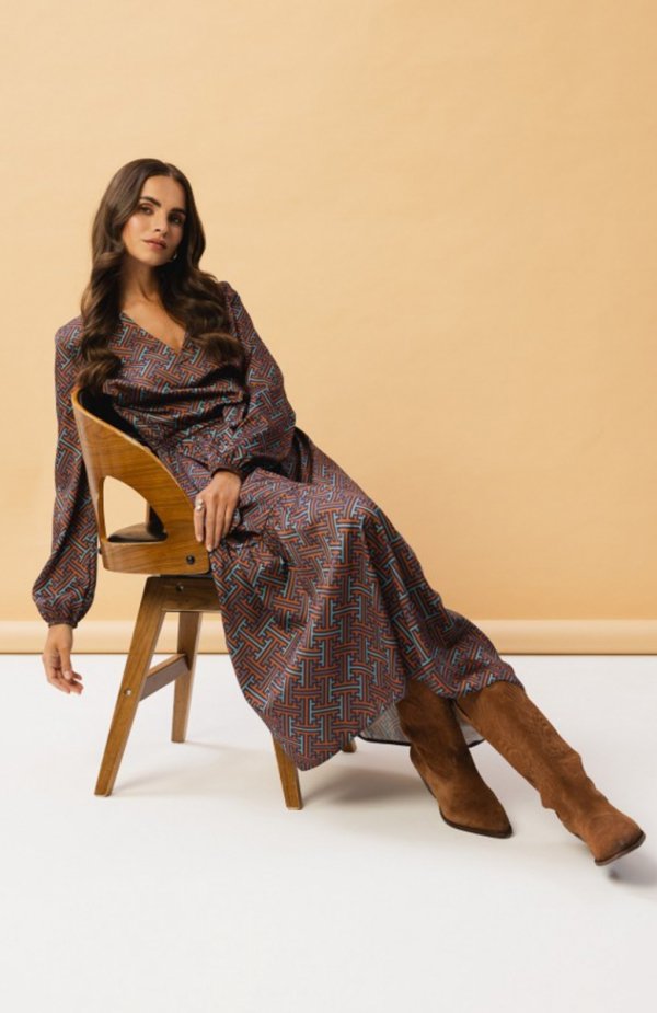 Stylove S349/4 sukienka maxi z nadrukiem 