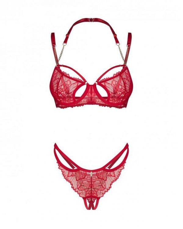 Obsessive Matildea Bra &amp; Crothless Thong komplet damski 