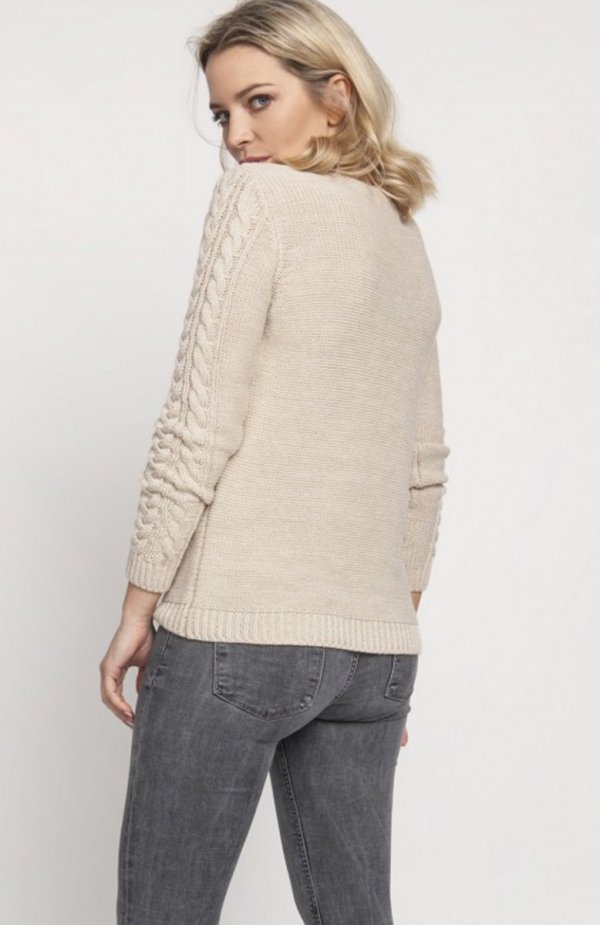 MKM SWE186 sweter beżowy tył