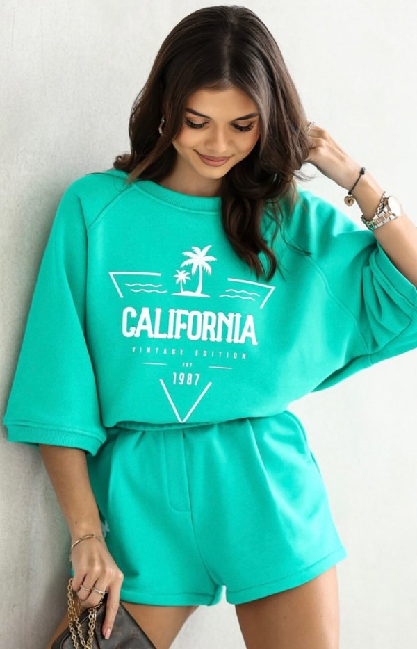 Dwuczęściowy komplet damski California zielony
