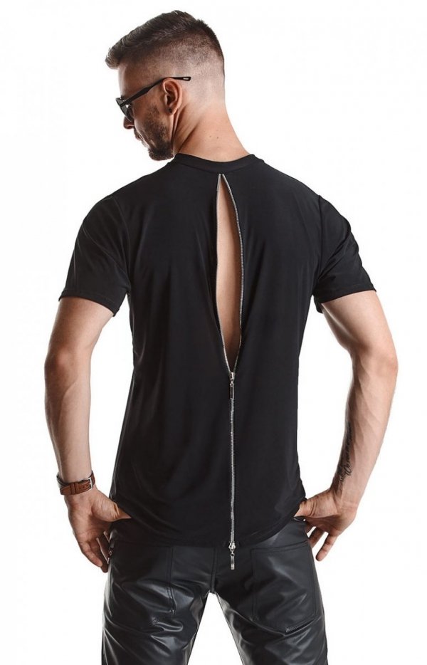 Czarny t-shirt męski RMRiccardo001 tył