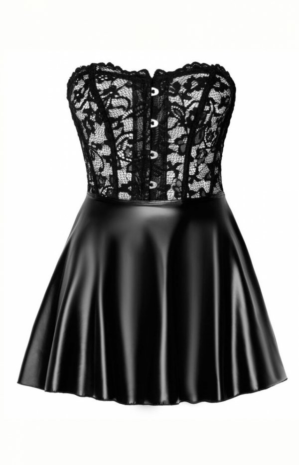 Noir rozkloszowana sukienka erotyczna wetlook-2