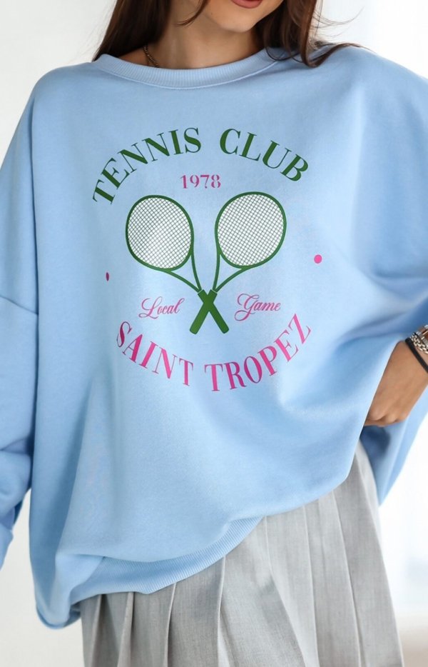 Oversizowa bluza damska Saint Tropez niebieska-1