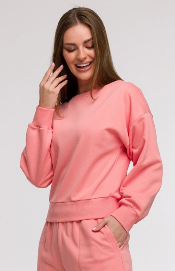 Bewear B293 bluza z otwartymi plecami koralowa 