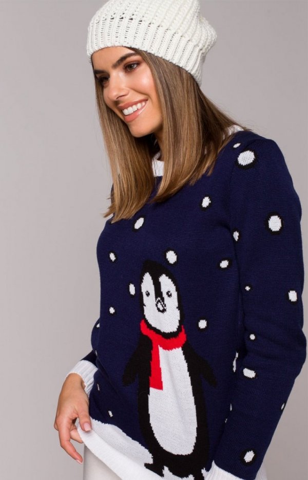 Świąteczny sweter z pingwinem MXS06-1