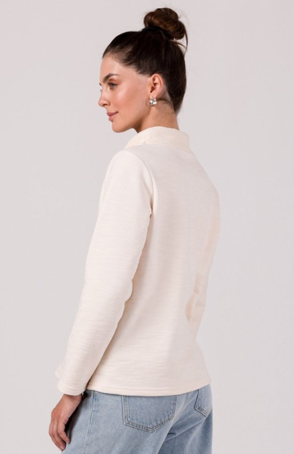 Bewear B268 bluza z wysokim kołnierzem waniliowa tył