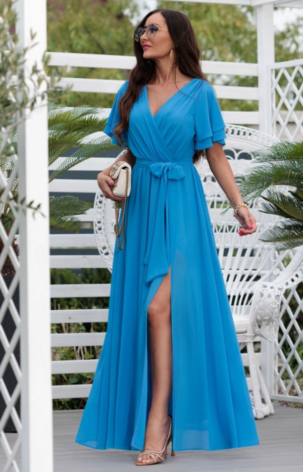 Elizabeth Vivien maxi sukienka niebieska intense