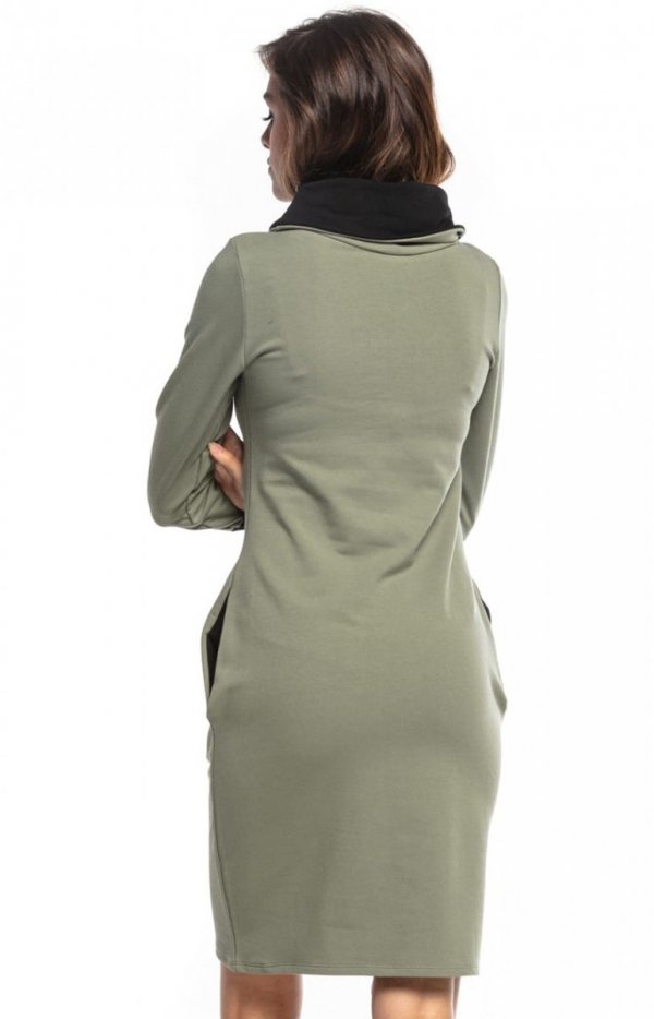Tessita T360 dresowa sukienka midi khaki tył