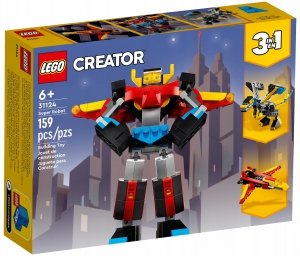 LEGO Creator 31124 Super Robot 3w1 Transformers SMOK Odrzutowiec 159 klocki