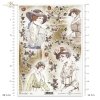 retro, vintage style, decoupage rice paper - woman, women, women's hats, hat, fashion