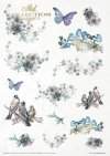 Zestaw kreatywny na papierze ryżowym - Lato w kolorze niebieskim * Creative set on rice paper - Summertime in blue