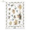 retro, vintage, Wielkanoc, wiosna, kurczaki, kurczęta, pisklaki, polne kwiaty, ptaki, girlandy kwiatów, dekoracje kwiatowe, easter, spring, chickens, chicks, chickslings, field flowers, birds, flower garlands, flower decorations