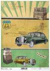 El papel de arroz viejo coche, viajando por los Estados*Reispapier altes Auto, Reisen rund um die Vereinigten