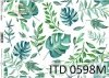 papier decoupage z liśćmi, zielono-niebieskie liście*decoupage paper with leaves, green and blue leaves