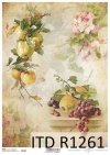 papier decoupage owoce, winogrona, jabłka, kwiat jabłoni*Paper decoupage fruits, grapes, apples, apple blossom