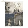 Lost in a Fairy Tale, Black & White, Czarny & Biały, marzenia senne, wyobraźnia, magia, niepewność, dziewczyna, tajemnica, sen, spadające gwiazdy, droga w nieznane, pnącza, zamek, daydreams, imagination, magic