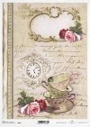 cup, cups, rose, rose, clock, retro, background, vintage, R495
