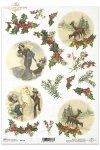 bałwan, święta, bombki, wklejki, choinkowe, Elegantki, sarny, sarenki, moda, Boże Narodzenie, retro, vintage, ostrokrzew, R178, snowman, holidays, baubles, stickers, Christmas tree, Elegant, roe deer, fashion