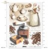 kawa, kawiarka, ziarna kawy, młynek do kawy, zastawa, imbryk, filiżanka, dzbanek, R350