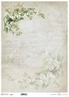 Seria Flower Post - White, Kwiatowa Poczta w bieli, konwalie, nuty, kolaż*Flower Post Series - White, Flower Post in White, lily of the valley, notes, collage