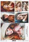 Papel Decoupage pintura contemporánea, retratos de mujeres*Бумага Декупаж современная живопись, портреты женщин*Papier Decoupagepapier zeitgenössische Malerei, Porträts von Frauen