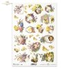 Easter. Violets, spring branches, chicks and eggs, small bouquets, spring, spring motifs, Easter motifs, retro, vintage, countryside, chicks, chickens, eggs, Easter eggs, violets