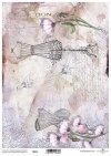 Vintage Decoupage Papier, Schaufensterpuppe, Korsett*Papel decoupage vintage, maniquí, corsé*Винтажная бумага для декупажа, манекен, корсет