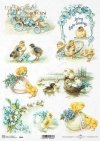 Wielkanoc, tematy wielkanocne, wiosna, kurczaczki, kurczaki, pisklęta, bazie, koszyczki, Vintage, retro, jajka, niezapominajki, R828, Easter, easter themes, spring, chickens, chickadees, chicks, baskets, Vintage, retro, eggs, forget-me-nots, Ostern, Oster