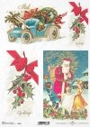 świąteczne stroiki, Boże Narodzenie, świąteczne dekoracje, retro, vintage, dziecko, dzieci, choinka, prezenty, zabawki, Mikołaj, ostrokrzew, zimowy wieczór, R791, Christmas, Christmas decorations, retro, vintage, child, Christmas tree, gifts, toys, Santa 